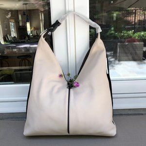 Tahari "Margot Hobo" Creme Leather Bag (NEW)